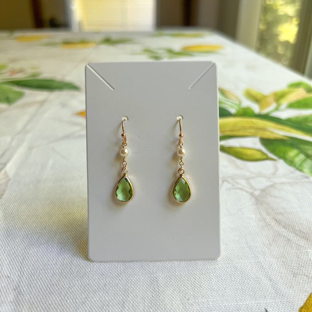 August Birthstone Earrings Peridot Pearl Minimalist Romantic Casual Earrings